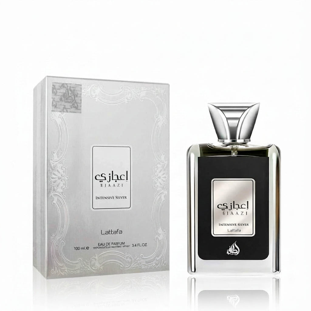 Ejaazi Intense Silver - Lattafa - Eau de parfum 100ml - packaging
