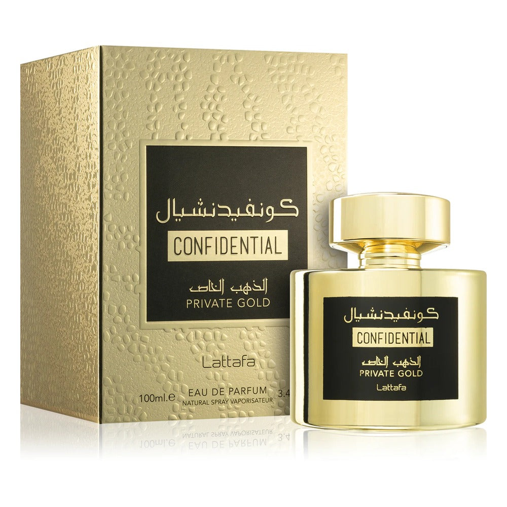 Confidential Private Gold - Lattafa - Eau de parfum 100ml - packaging